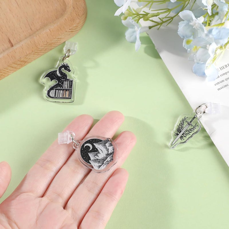 TAKEALOOKO Store Dust Plug Charms for Kindle - 3 Pack Fantasy Gothic Aesthetics Charging Port Cover for E-Readers Book Lovers - Image 5